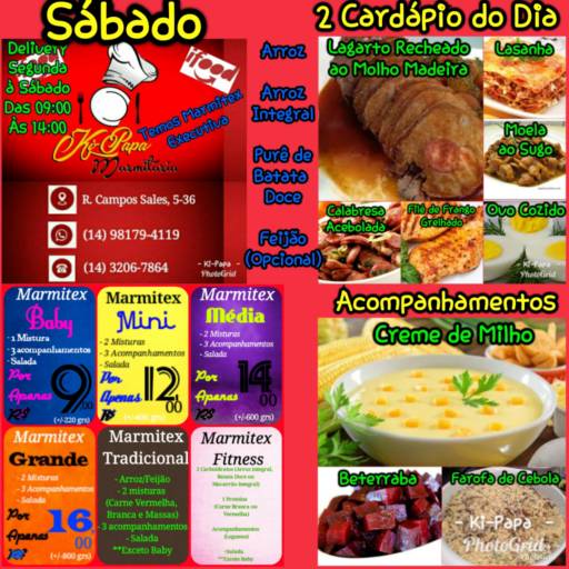 Cardápio do Dia por Ki-Papa Marmitaria