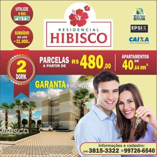 Comprar o produto de Residencial Hibisco Botucatu em Venda - Apartamentos pela empresa EPSIX Projetos Imobiliários em Botucatu, SP por Solutudo