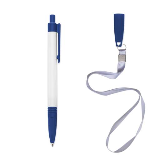 01094 Caneta Plástica com Cordão em São José do Rio Preto, SP por Public Gráfica e Brindes
