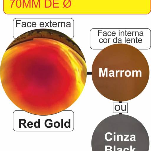 Lente espelhada Red Gold (sem Grau) por Óptica Santa Luzia