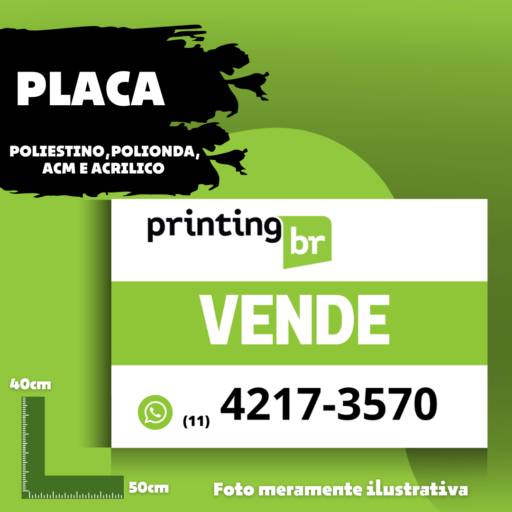 Placa 50x40 em Atibaia, SP por Gráfica BR Printing - Banners, Placas, Adesivos, Outdoors e Impressos em Geral