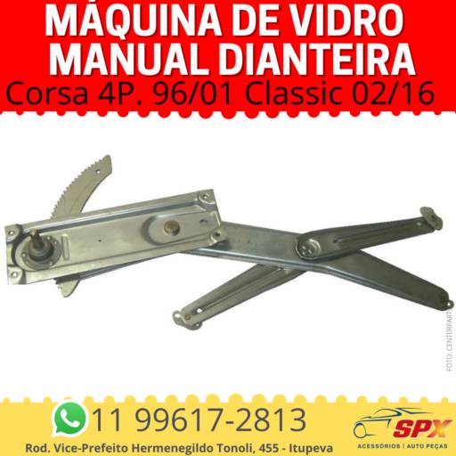 Máquina de Vidro Corsa 4P. 96/01 Classic 02/16 Manual Diant. em Itupeva, SP por Spx Acessórios e Autopeças