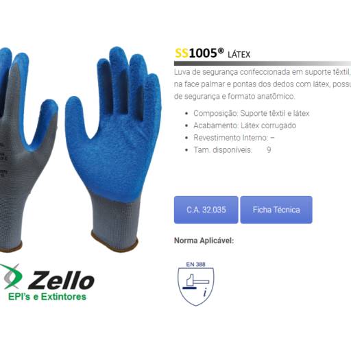 Comprar o produto de Luva Latex Azul (SS1005) em EPI's pela empresa Zello EPI's em Boituva, SP por Solutudo