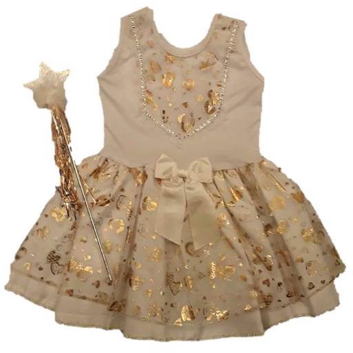 2617 - Fada branca e dourada (tamanho 3) em Tietê, SP por Fantasia & Folia