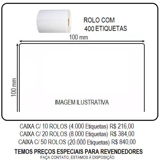 Comprar o produto de ETIQUETA ADESIVA 100x100 mm          1 ROLO em Indústria Gráfica e Impressão pela empresa Sergipe Etiquetas em Aracaju, SE por Solutudo