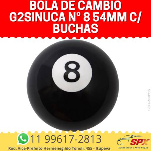 Bola de Câmbio G2Sinuca N° 8 54mm c/ Buchas em Itupeva, SP por Spx Acessórios e Autopeças