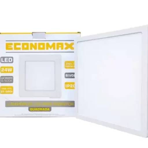 Comprar o produto de Luminária de Led para sobrepor quadrada Economax 12w em Materiais para Construção pela empresa Solução Materiais e Equipamentos em Boituva, SP por Solutudo