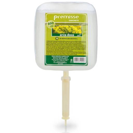 Sabonete Líquido Refil Com Bico Dosador Erva Doce Soft  Premisse Embalagem de 800ml.