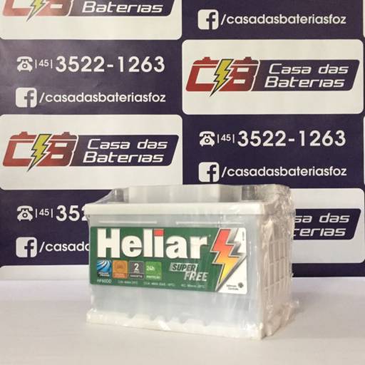 Bateria Heliar 60AH em Foz do Iguaçu, PR por Casa das Baterias