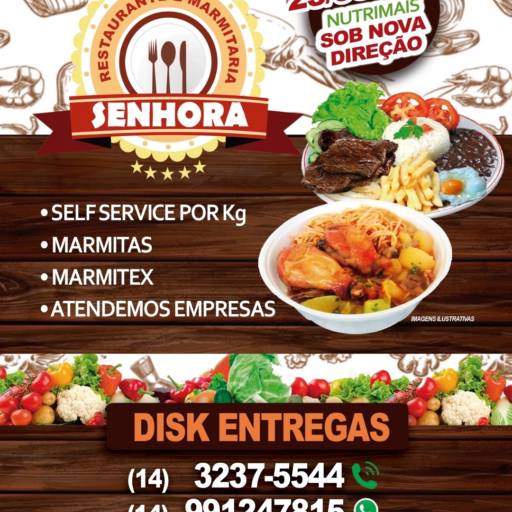 Comprar o produto de Marmitex Almoço  em Pratos À La Carte pela empresa Senhora Marmitaria e Restaurante (Alameda Cônego) em Bauru, SP por Solutudo