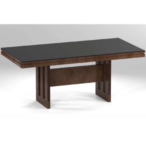 MESA LIVORNO COM REQUADRO VIDRO PRETO por Delarrara Design da Construção