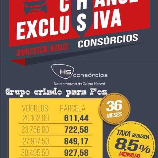 Plano Especial 36 Meses menor taxa do Brasil 8,6% por HS Consórcios