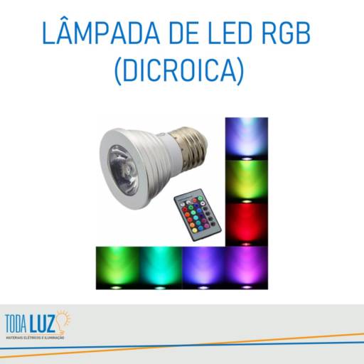 Comprar o produto de Lâmpada de LED RGB Dicroica em Iluminação pela empresa Toda Luz Materiais Elétricos e Iluminação em Atibaia, SP por Solutudo