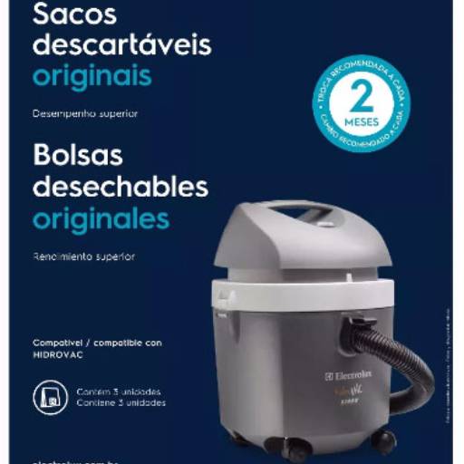 Comprar o produto de SACO DESCARTÁVEL C/ 3 UNIDADES PARA ASPIRADOR ELECTROLUX CÓD: 70035082 em Aspiradores e Acessórios pela empresa Refrigeração Universal em Foz do Iguaçu, PR por Solutudo