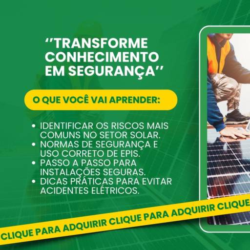 E-book - Como Trabalhar de Forma Segura com Energia Solar | R$ 29,90