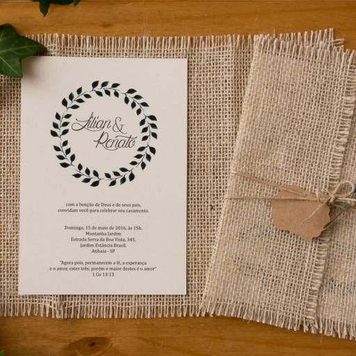 Convite Rústico Juta por Andorinha Papelaria Criativa