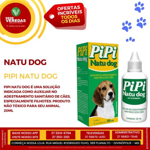 Natu Dog  pipi 20 ml  por DROGARIA REDE VEREDAS - FARMÁCIA EM DIVINÓPOLIS