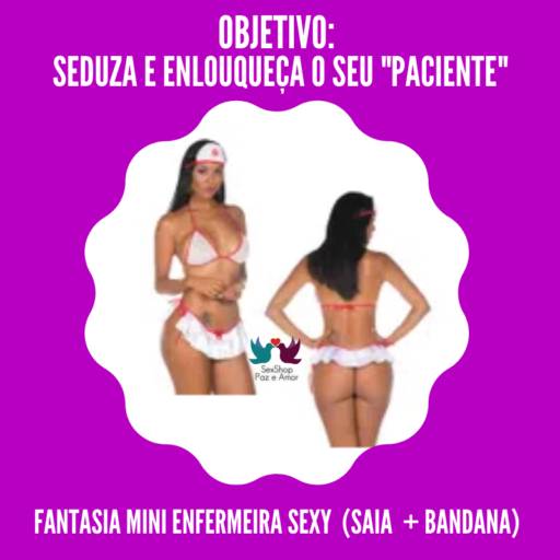 Fantasia Mini Enfermeira Sexy  (Saia  + Bandana)