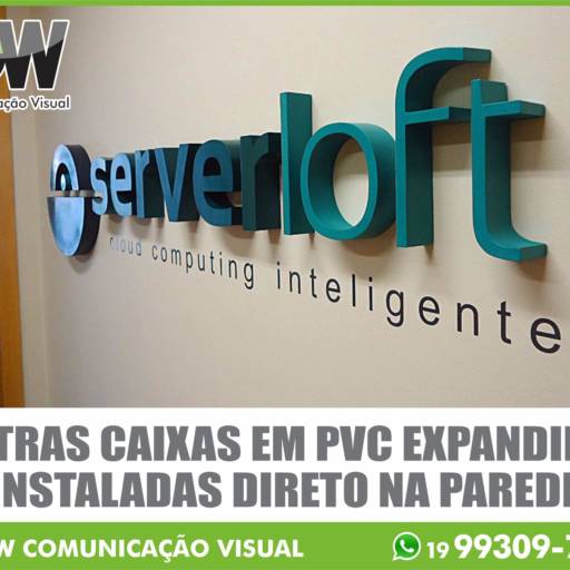 LETRAS CAIXAS EM PVC EXPANDIDO INSTALADAS DIRETO NA PAREDE