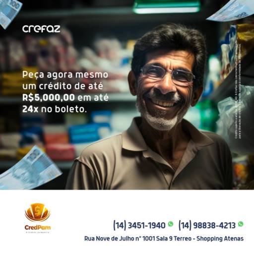Crédito Pessoal no Carnê/Boleto – Flexibilidade e Facilidade de Pagamento em Marília em Marília, SP por Credpam - Shopping Atenas