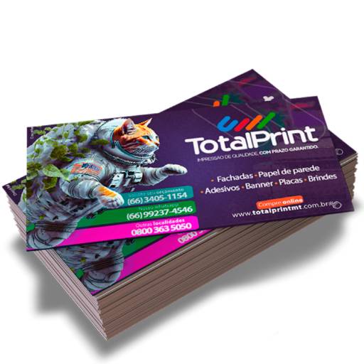 Comprar o produto de 1.000 – Cartão de visita – 8.9×4.9 – 300g I 4×0 em Gráficas pela empresa Gráfica Total Print em Barra do Garças, MT por Solutudo