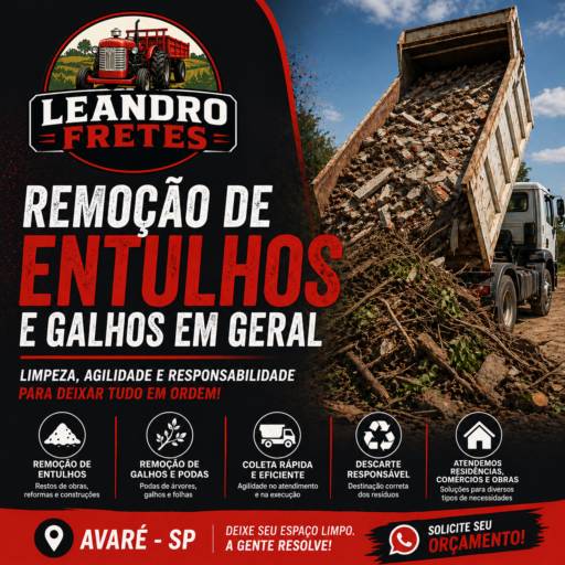 Remoção de Entulhos e Galhos em Avaré/SP – Agilidade, Limpeza e Responsabilidade