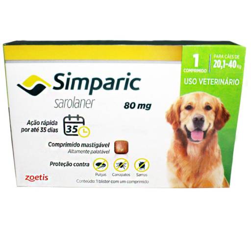 Comprar o produto de Simparic 20 a 40 kg  em Outros pela empresa Perdigueiro Clínica Veterinária e Petshop em Ourinhos, SP por Solutudo