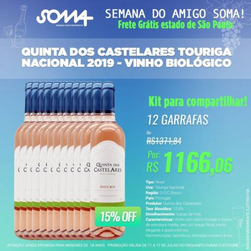 Quinta dos Castelares Touriga Nacional |12 Garrafas de Vinho Rosé