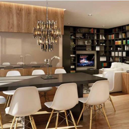 LUSTRE  MILANO COGNAC 12L E14 por Delarrara Design da Construção