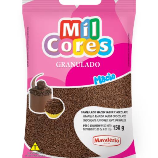 GRANULADO MACIO SABOR CHOCOLATE MIL CORES