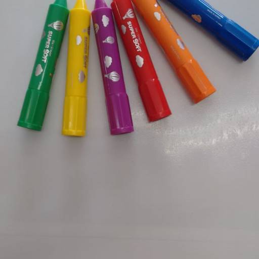 Giz de Cera faber-castell 6 cores Super Soft  por Papelaria Primavera