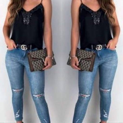 Calça Jeans Skinny Destroyed no Joelho (Semelhante a essa Disponível no Tamanho: 46) em Bauru, SP por Blessing Store 