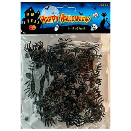 Aranha Plástica pacote com 50un - Partiu Festa