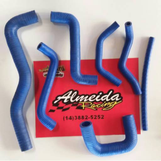 Kit mangueira d'agua gol quadrado em silicone azul  por Almeida Racing