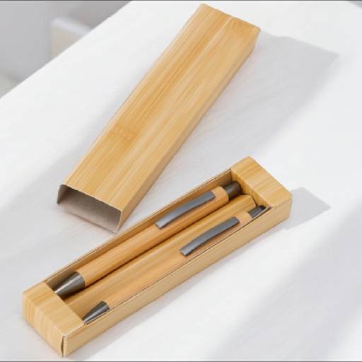 Conjunto Caneta E Lapiseira Bambu