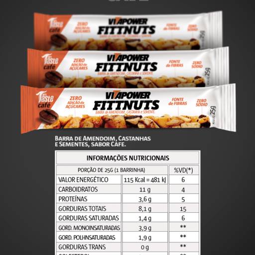 Barra Fittnuts Vitapower por Center Fit Suplementos 