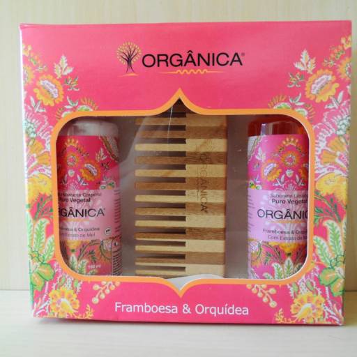FRAMBOESA & ORQUÍDEA ORGÂNICA - KIT LOÇÃO HIDRATANTE + SABONETE LÍQUIDO + PENTE por Farmagris