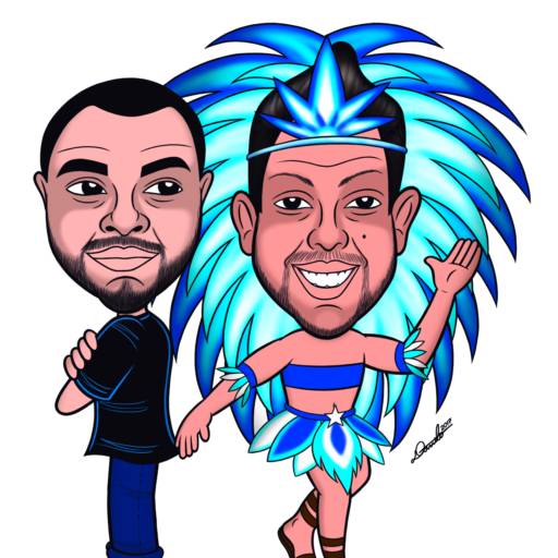 Caricatura sob encomenda - Casal por Danilo Moura Cartuns e Caricaturas