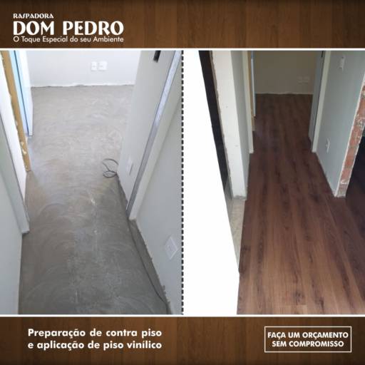 Preparação de contra piso e  aplicação de piso vinílico por Raspadora Dom Pedro