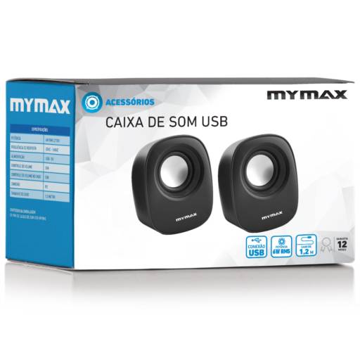 Caixa De Som Mymax USB 6W RMS – Preto – SP205 em Botucatu, SP por Multi Consertos - Celulares, Vídeo Games, Informática, Eletrônica, Elétrica e Hidráulica