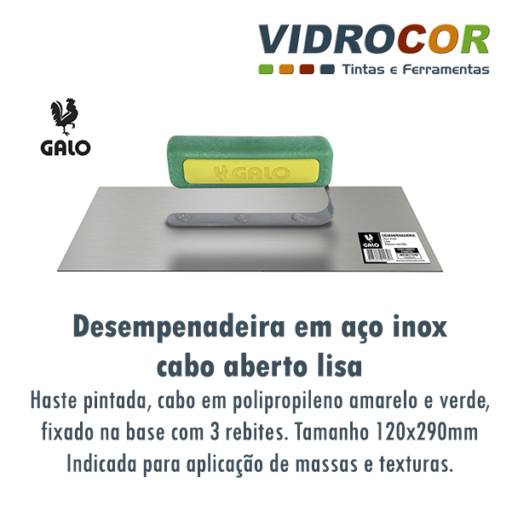 Desempenadeira Galo aço inox ref 113 Loja de tinta Botucatu