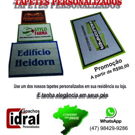 capachos personalizados em Joinville, SC por Cidral Capachos Personalizados