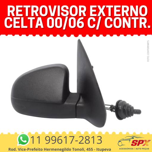 Retrovisor Externo Celta 00/06 c/ controle em Itupeva, SP por Spx Acessórios e Autopeças