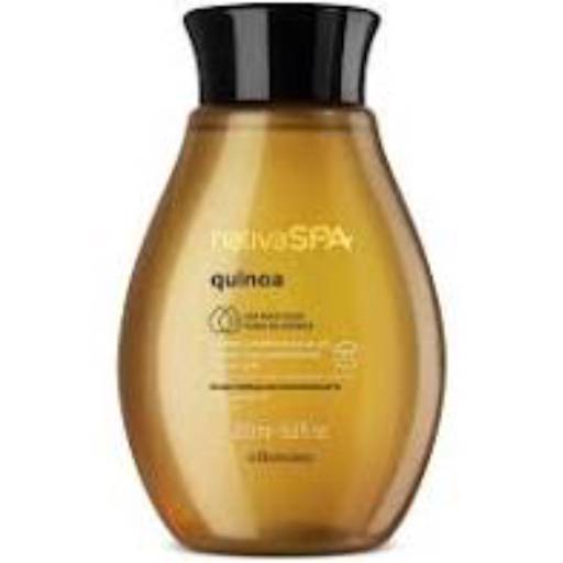 O Nativa SPA Óleo Desodorante Hidratante Corporal Quinoa e Amêndoas, 200 ml protege a pele do ressecamento formando um filme nutritivo e deixando um toque aveludado. Possui ação antioxidante, que defende dos efeitos nos radicais livres que causam envelhecimento da pele, além de prevenir o aparecimento de estrias.