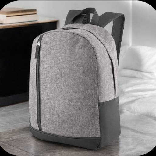 Mochila Cinza Em Nylon 600d