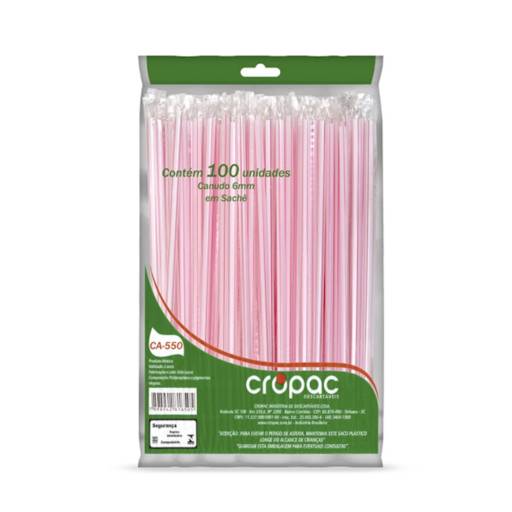Canudo plastico CA-550 c/100 unidades  em Foz do Iguaçu, PR por EmbalaFoz