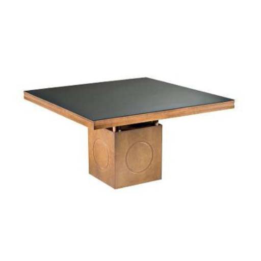 MESA LODI COM REQUADRO VIDRO PRETO por Delarrara Design da Construção