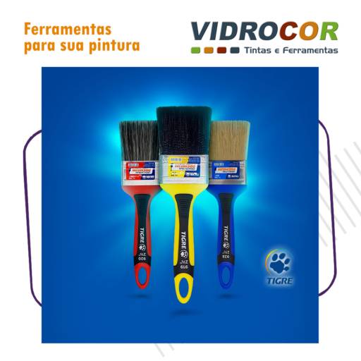 Comprar o produto de Para pintar, use ferramentas TIGRE - Loja Vidrocor Tintas Botucatu em Tintas pela empresa Vidrocor Tintas - Loja 2 em Botucatu, SP por Solutudo