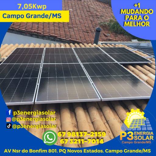 kit Energia Solar 8 módulos 550w e um inversor 4kw, que vai gerar 507 kwh/mês na média anual e vc também tem os 50 pra utilizar da rede (total 557 kwh) em Campo Grande, MS por P3 Energia Solar