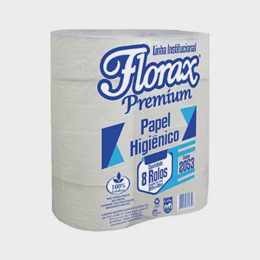 Papel Higiênico Premium 300m 8 Rolos | Florax
